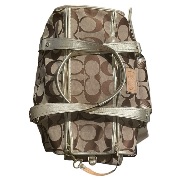 Coach Khaki Monogram Pet Carrier - Gold Leather Accents - Excellent Condition - Picture 6 of 15